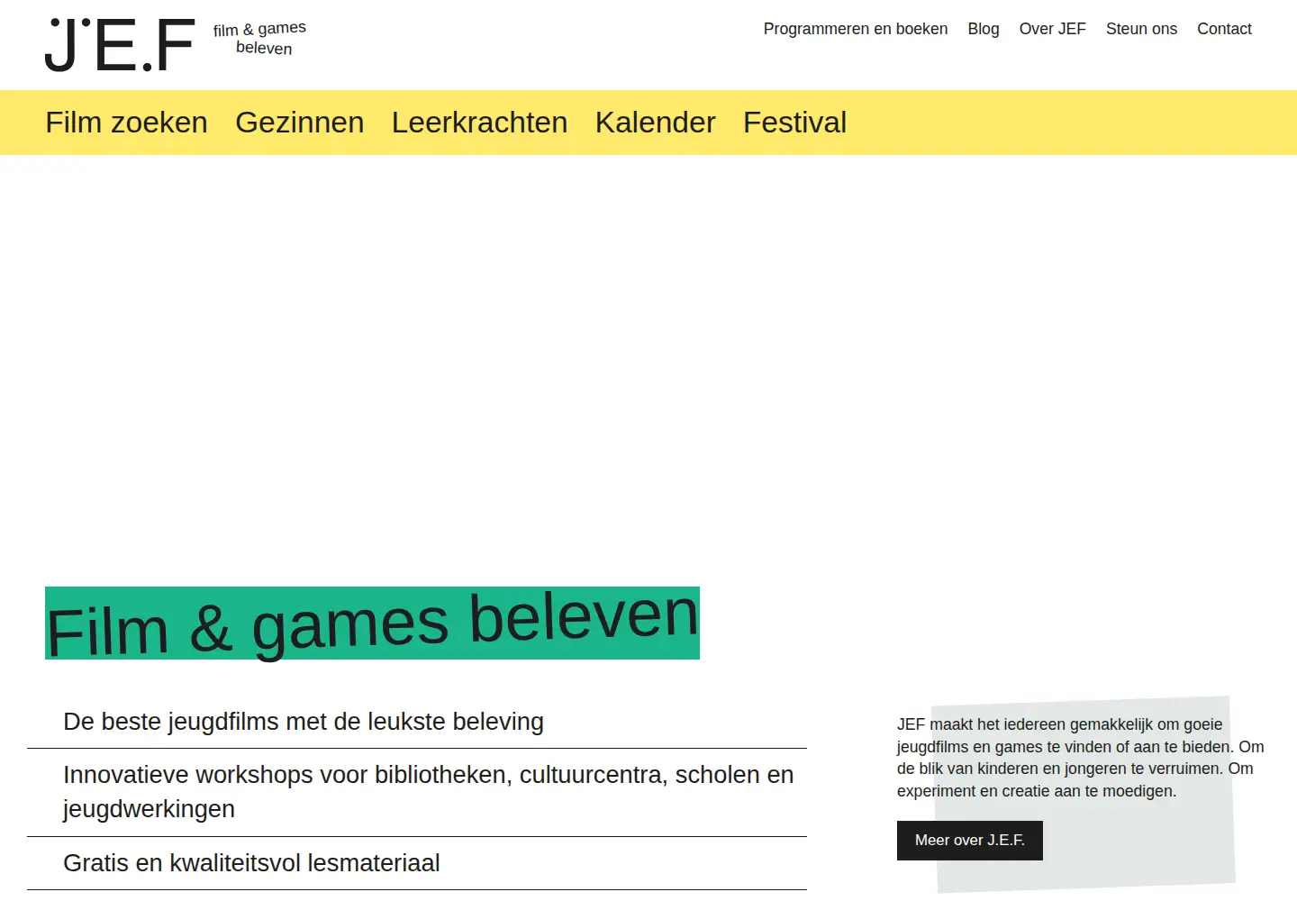 Screenshot of jeugdfilm.be