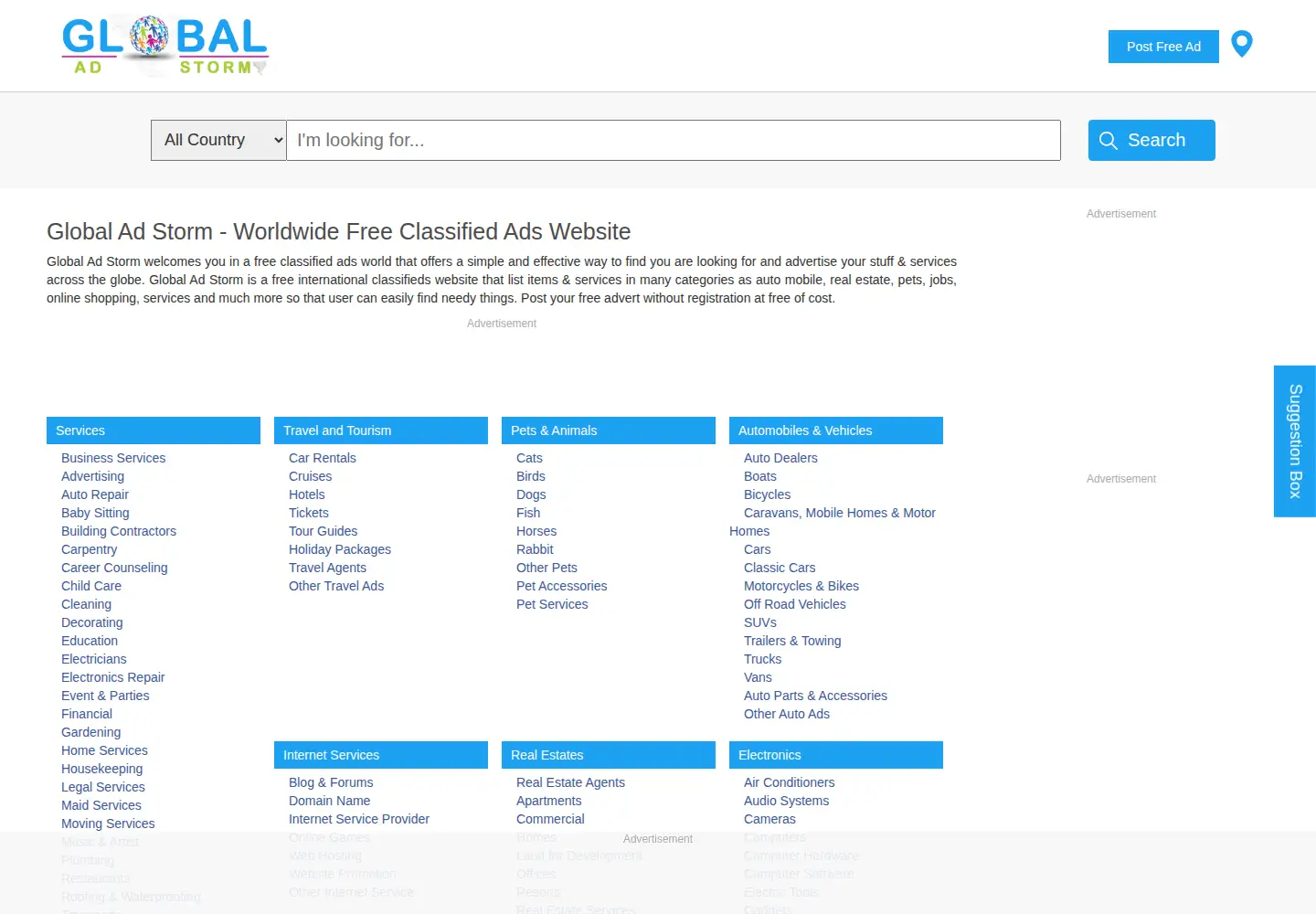 Screenshot of globaladstorm.com