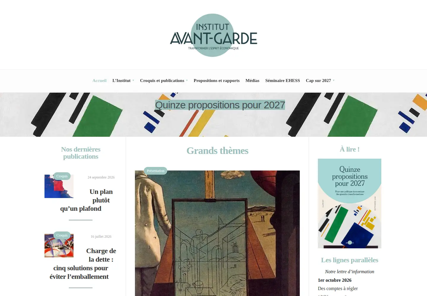 Captured homepage of institutavantgarde.fr in the current scan