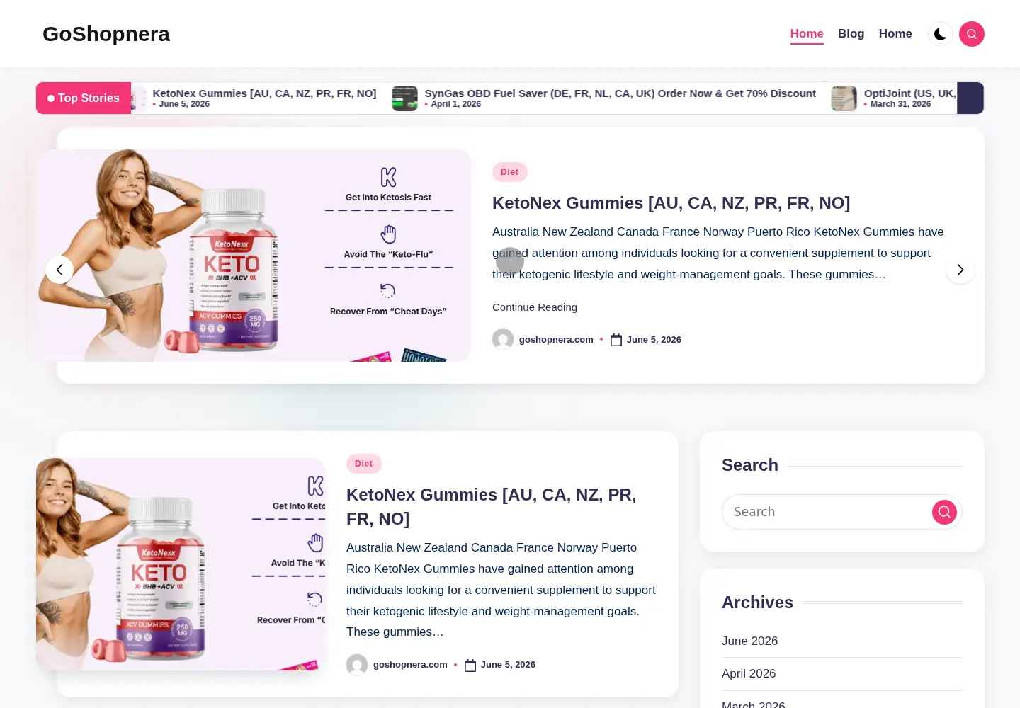Screenshot of goshopnera.com