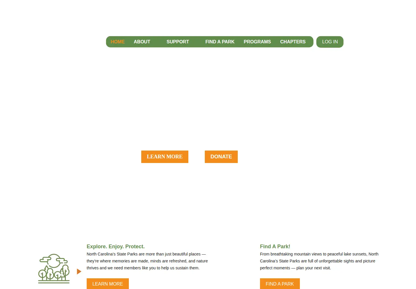 Captured homepage of ncfsp.org in the current scan