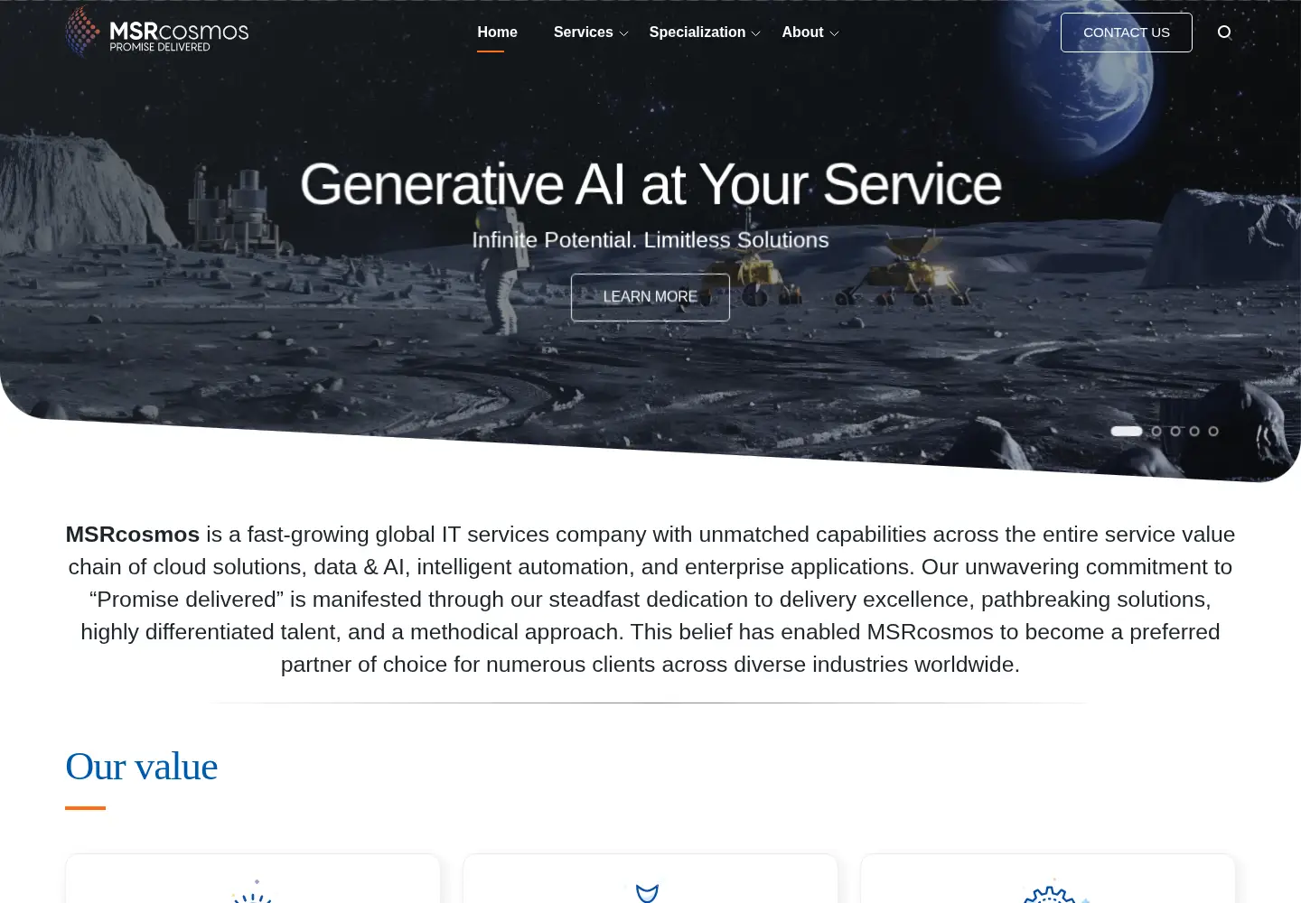 Screenshot of msrcosmos.com