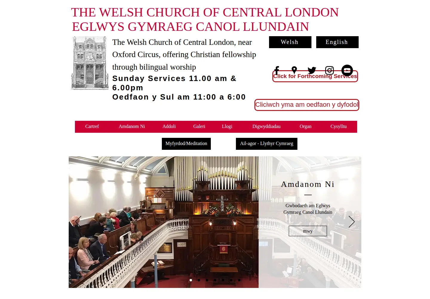 Screenshot of eglwysgymraegllundain.org