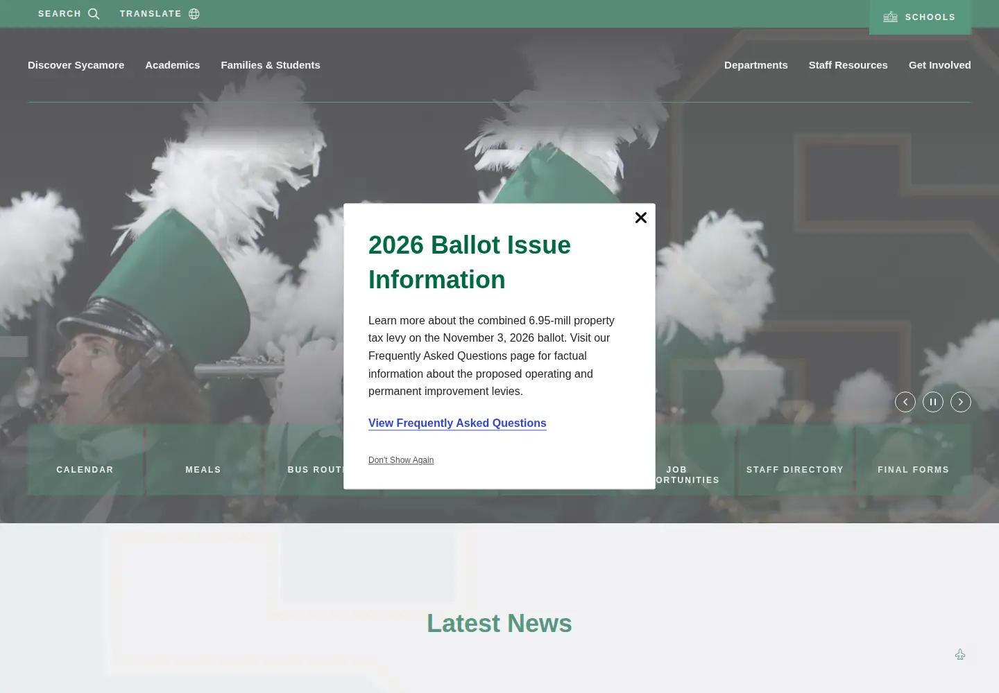 Screenshot of sycamoreschools.org