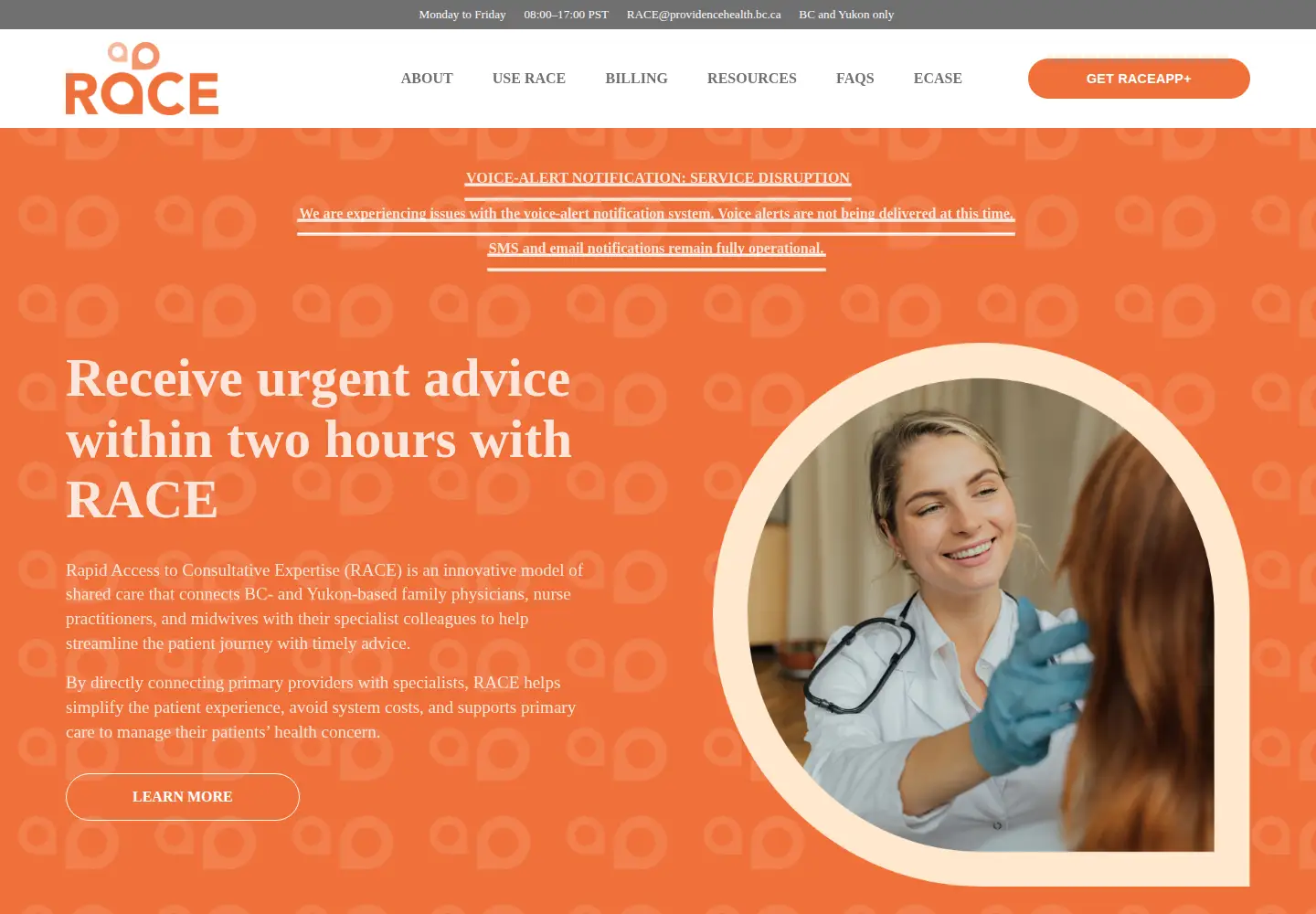Screenshot of raceconnect.ca