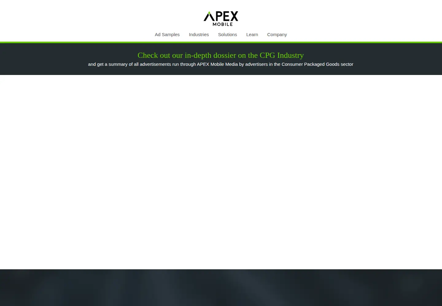 Captured homepage of apexmobilemedia.com in the current scan