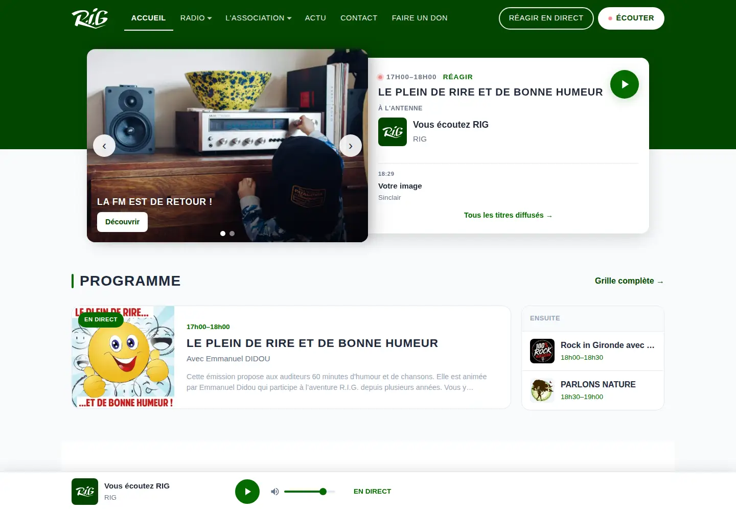 Screenshot of rigfm.fr