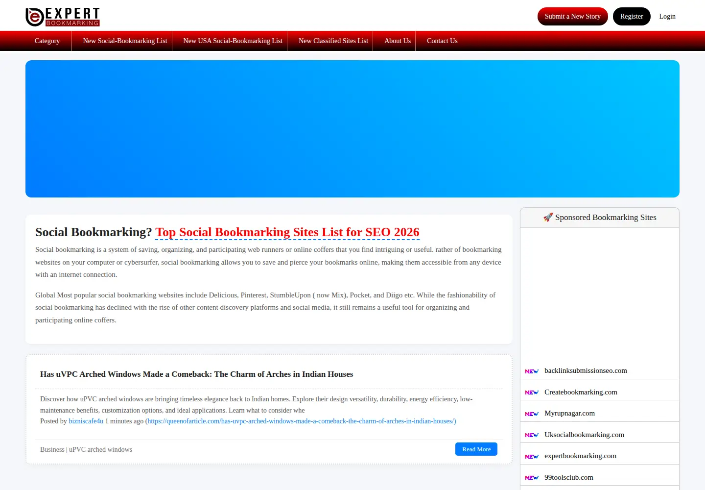 Screenshot of expertbookmarking.com