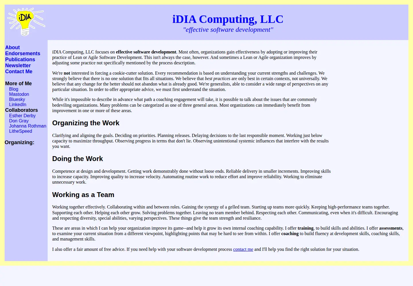 Screenshot of idiacomputing.com
