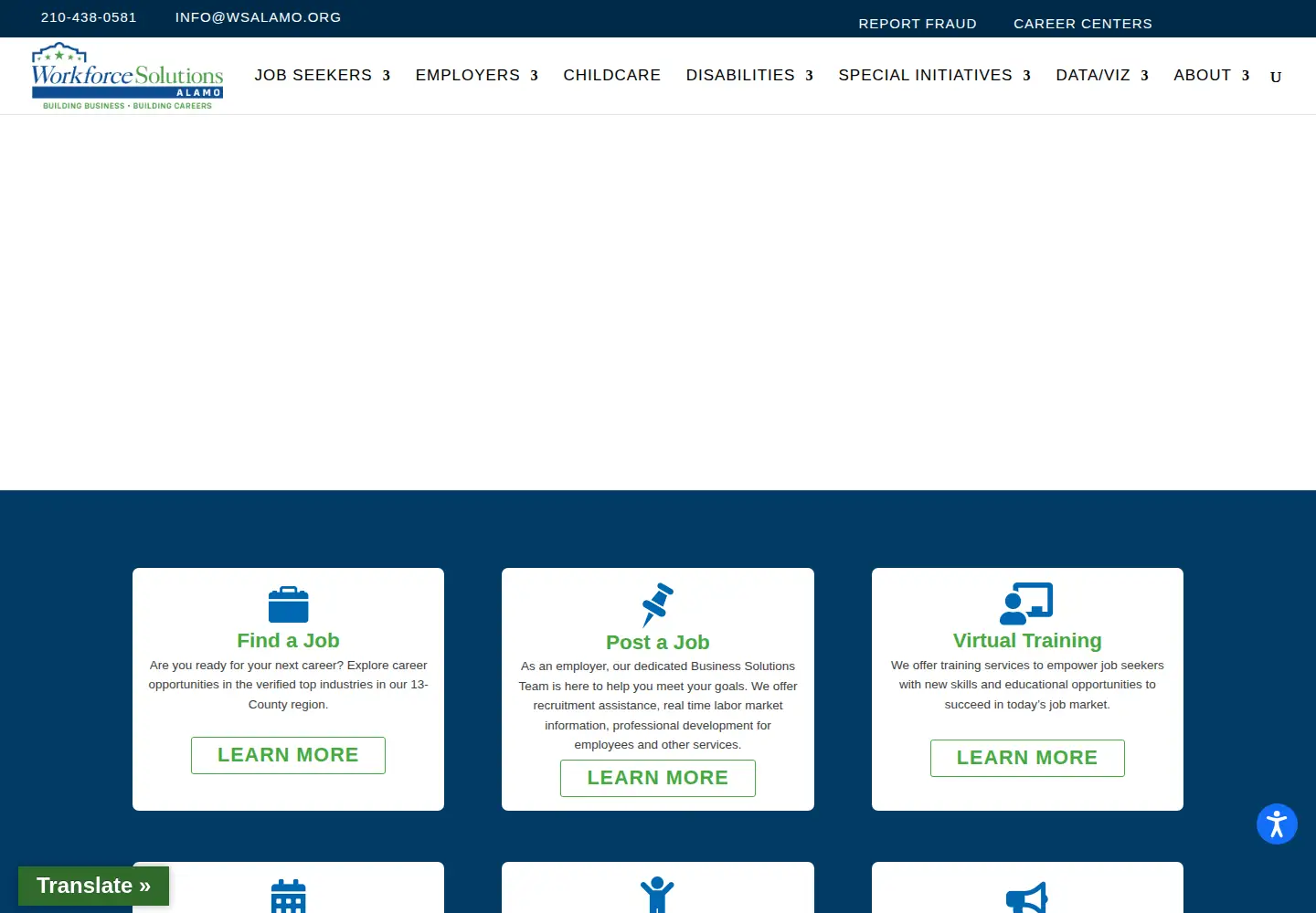 Screenshot of workforcesolutionsalamo.org