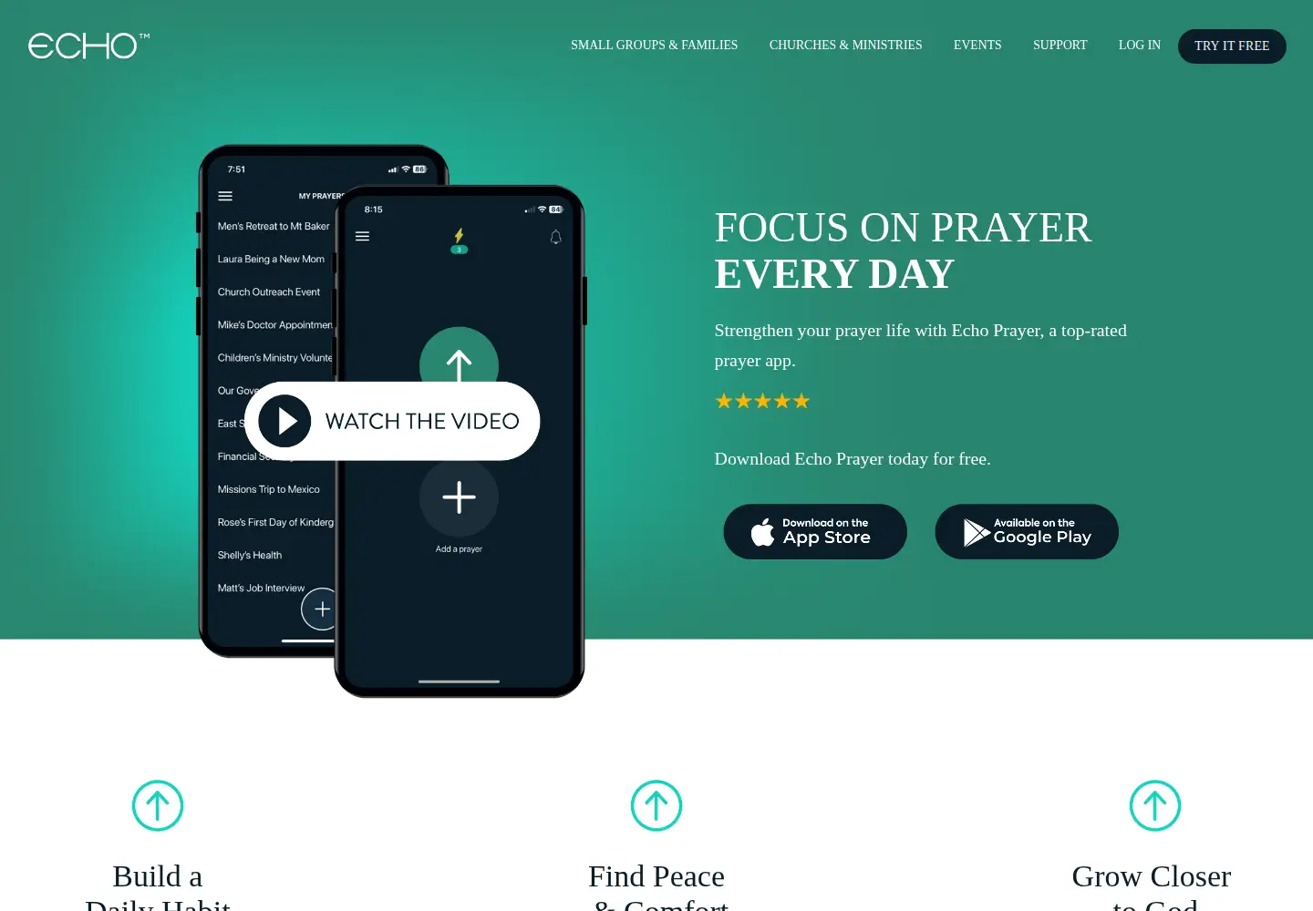 Screenshot of echoprayer.com