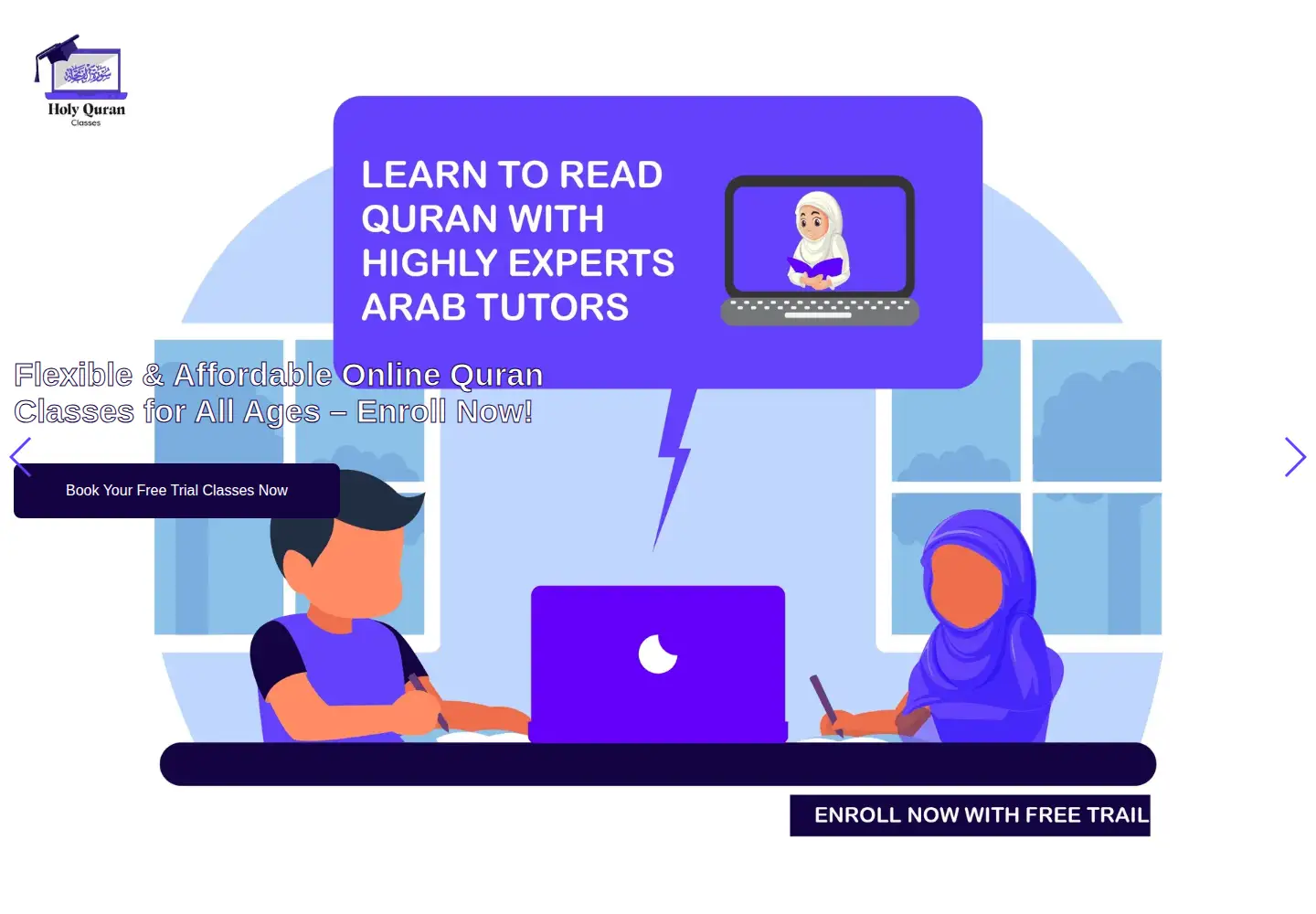 Screenshot of holyquranclasses.com