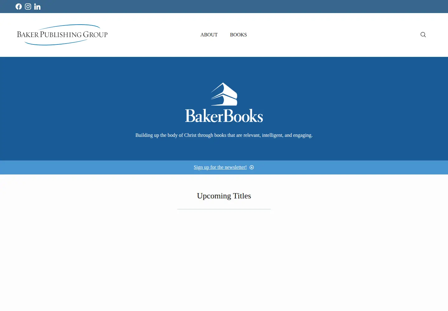Screenshot of bakerbooks.com