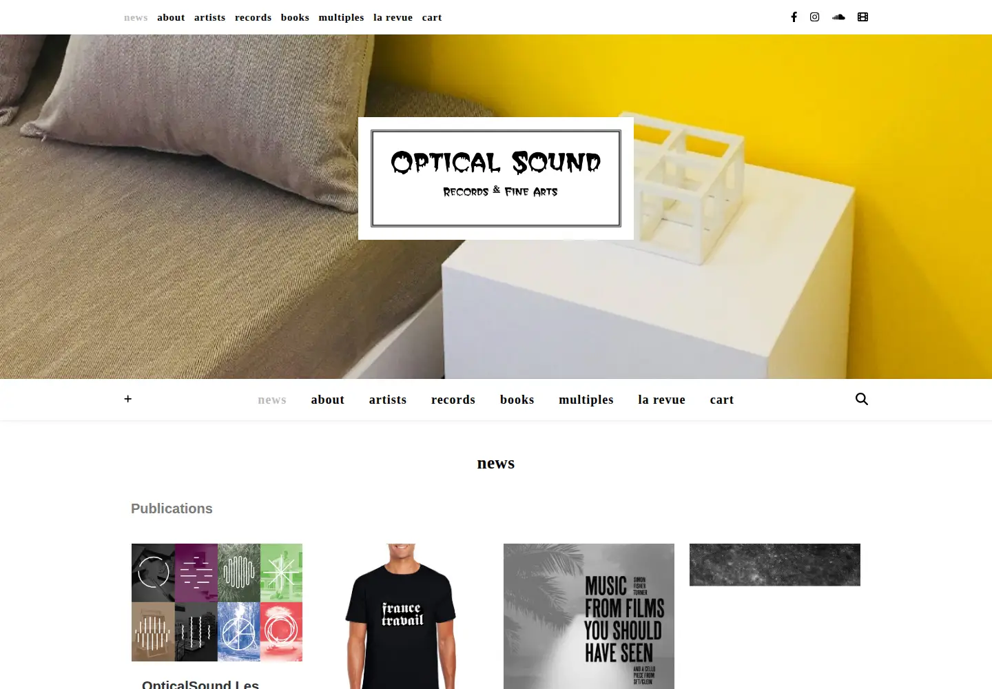 Captured homepage of optical-sound.com in the current scan