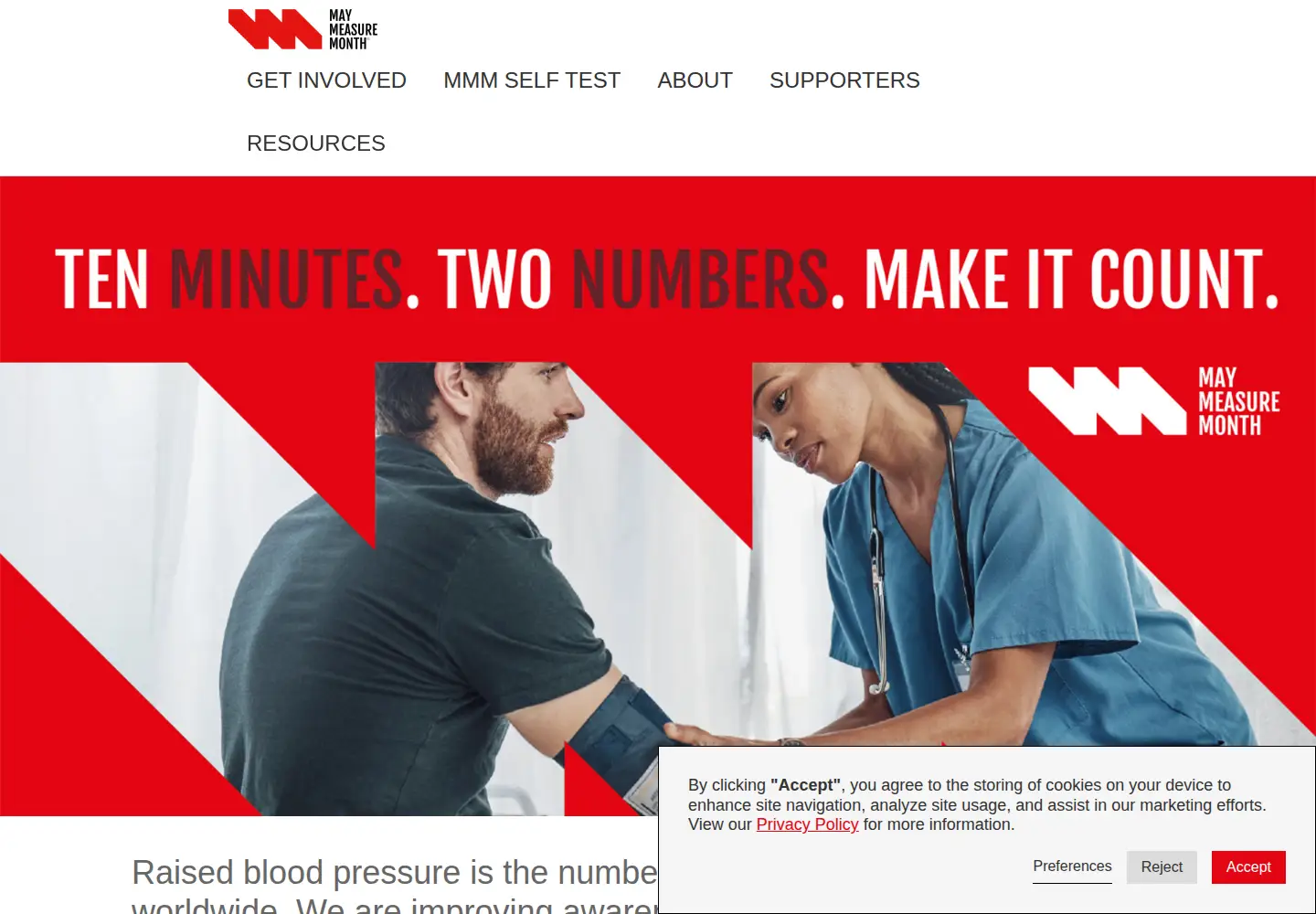 Captured homepage of maymeasure.org in the current scan