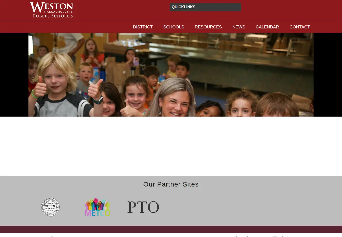 Screenshot of westonschools.org