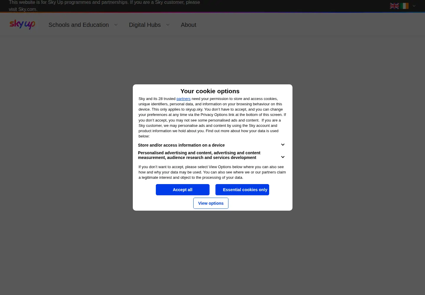 Screenshot of skyup.sky
