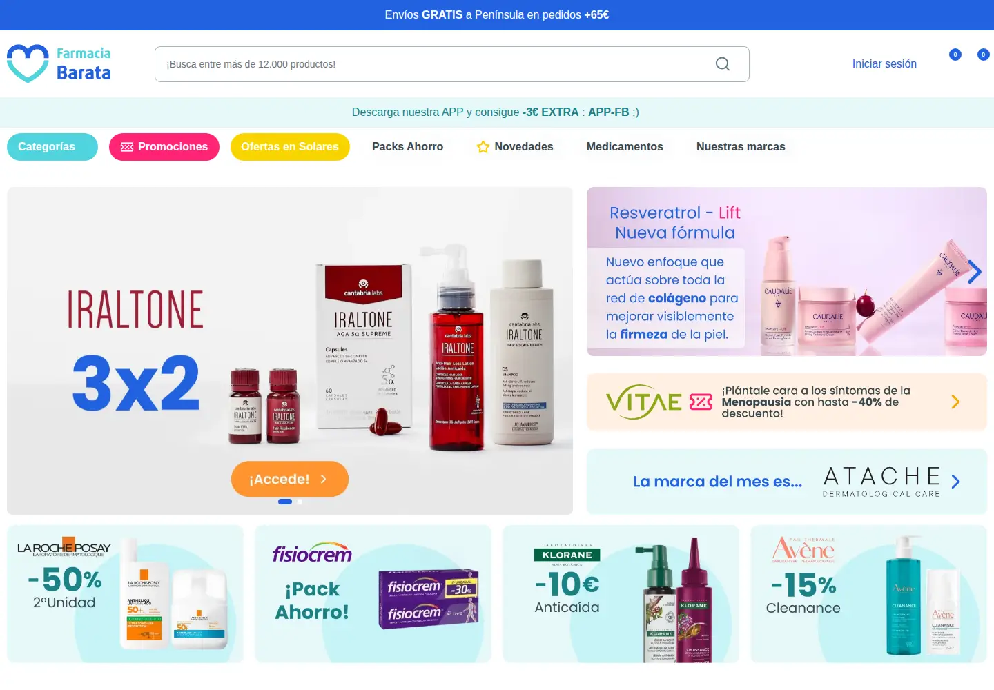 Screenshot of farmaciabarata.es