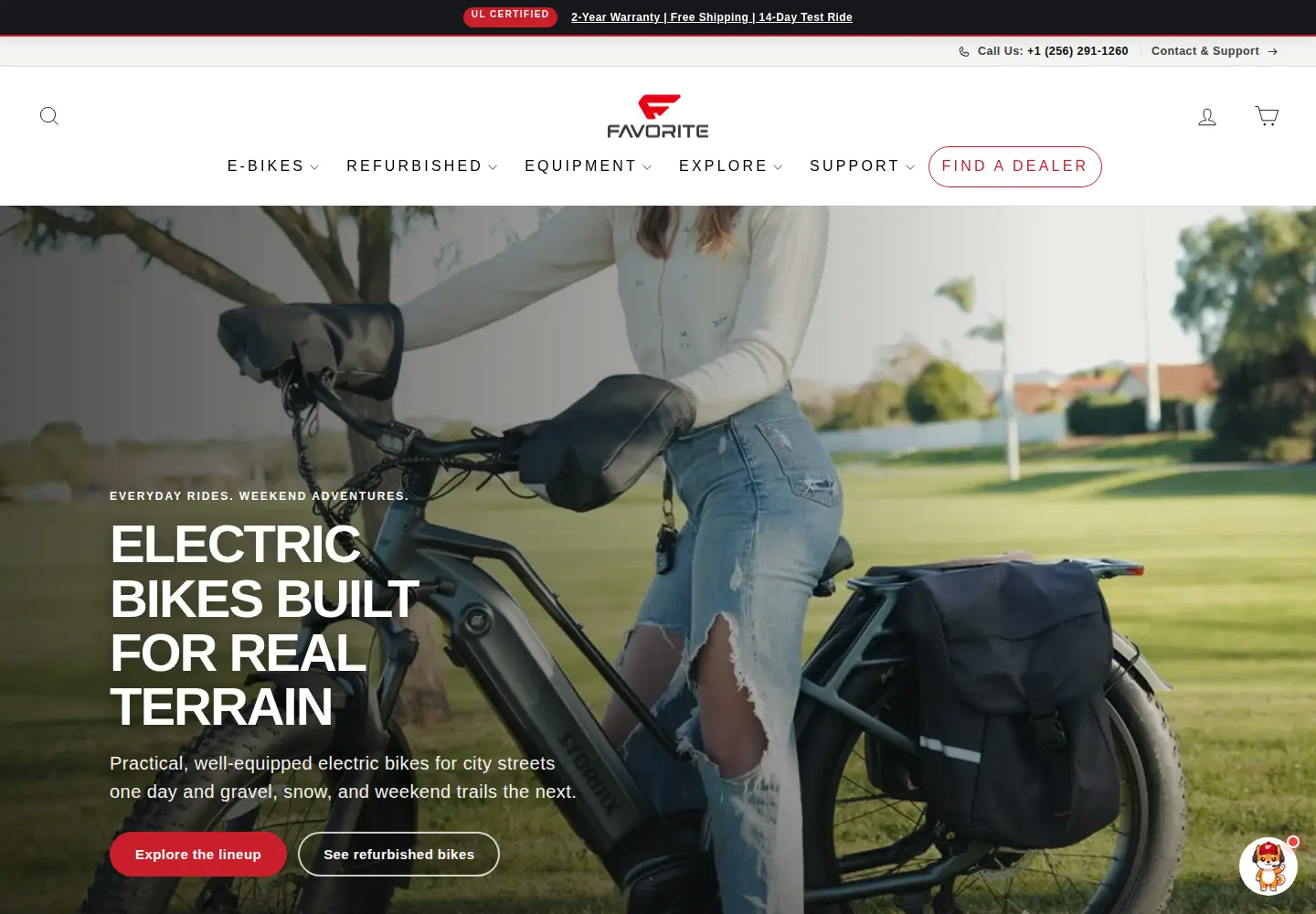 Screenshot of favoritebikes.com