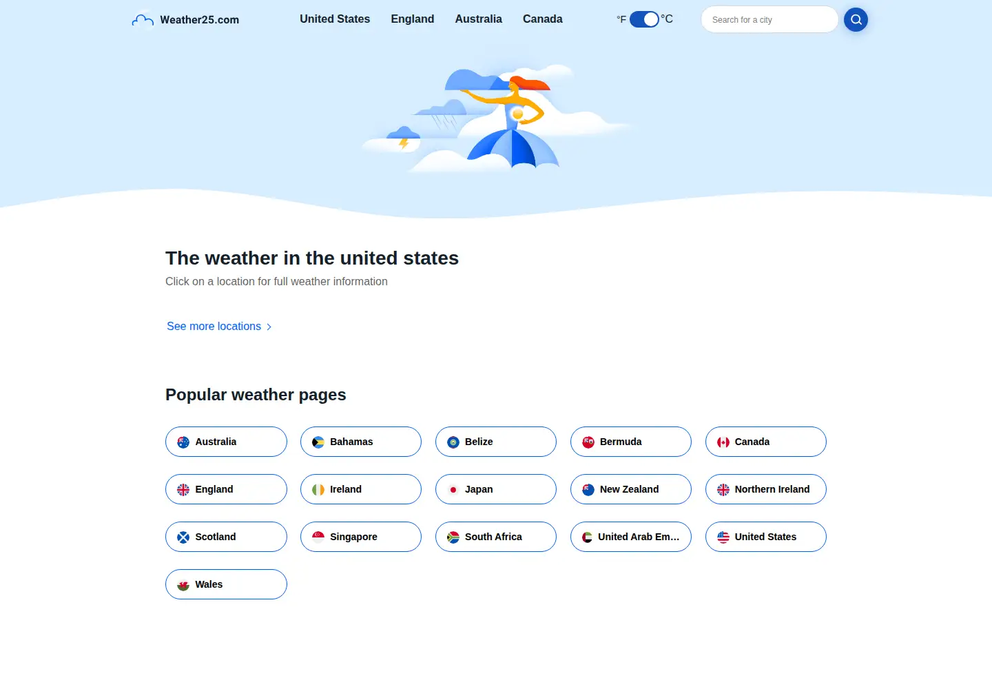 Screenshot of weather25.com