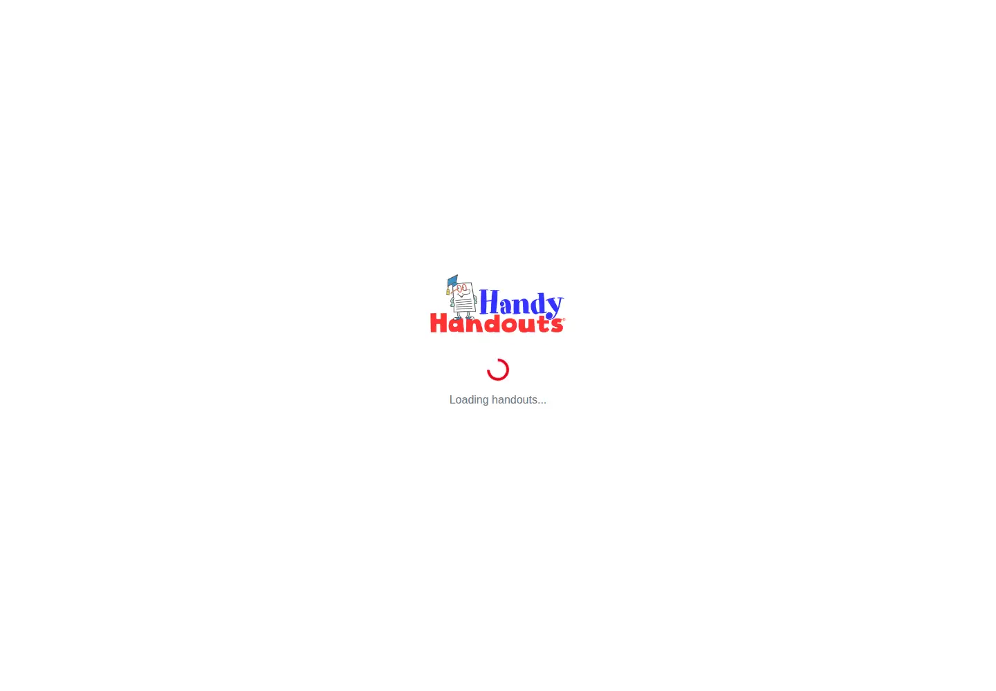 Screenshot of handyhandouts.com