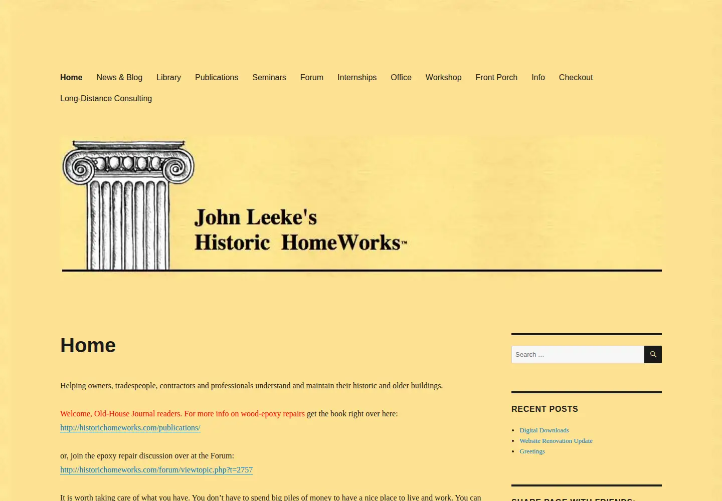 Captured homepage of historichomeworks.com in the current scan