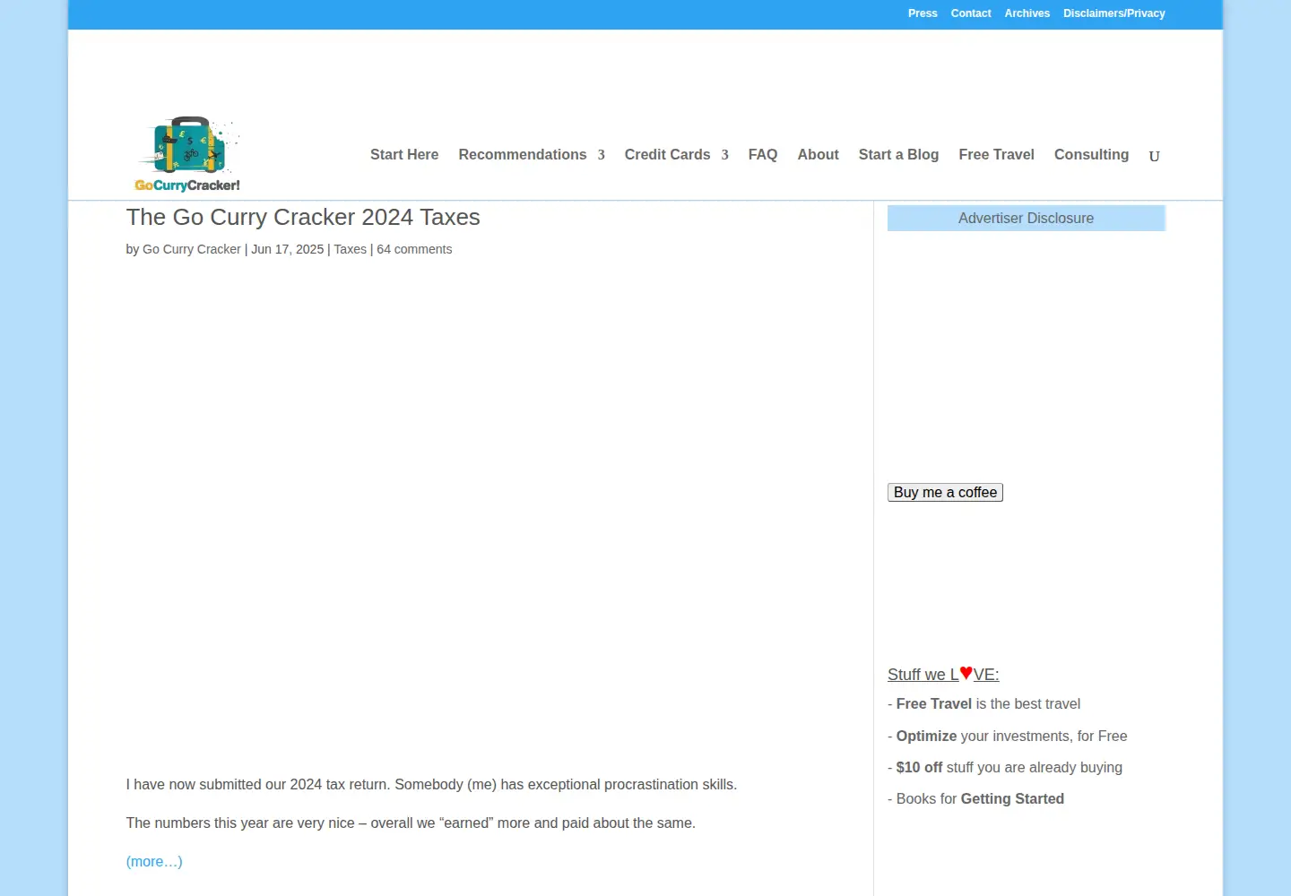 Captured homepage of gocurrycracker.com in the current scan
