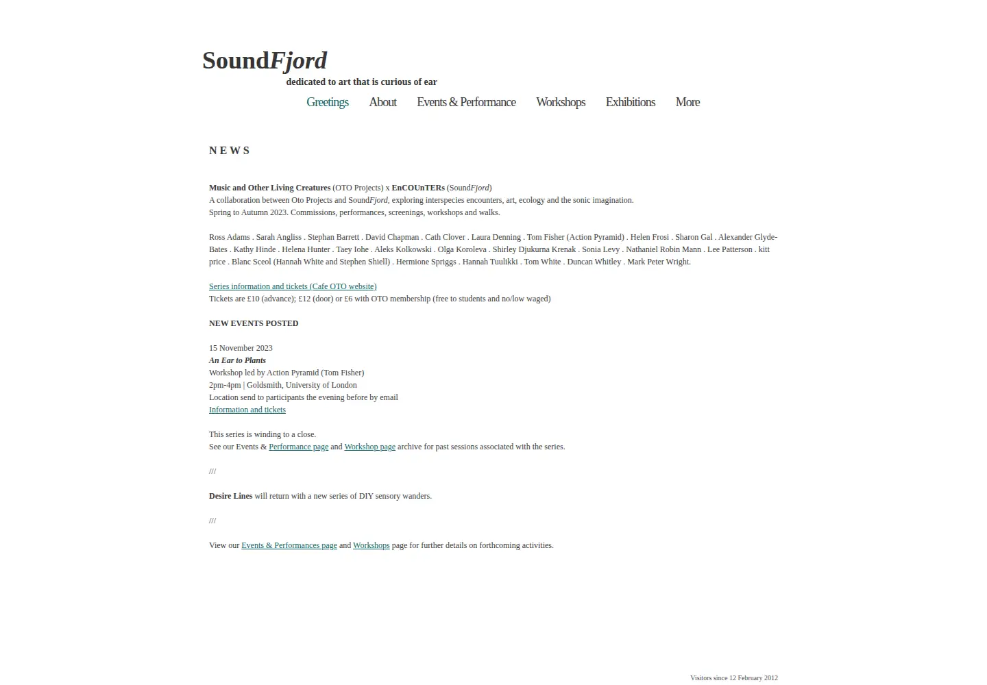 Screenshot of soundfjord.org