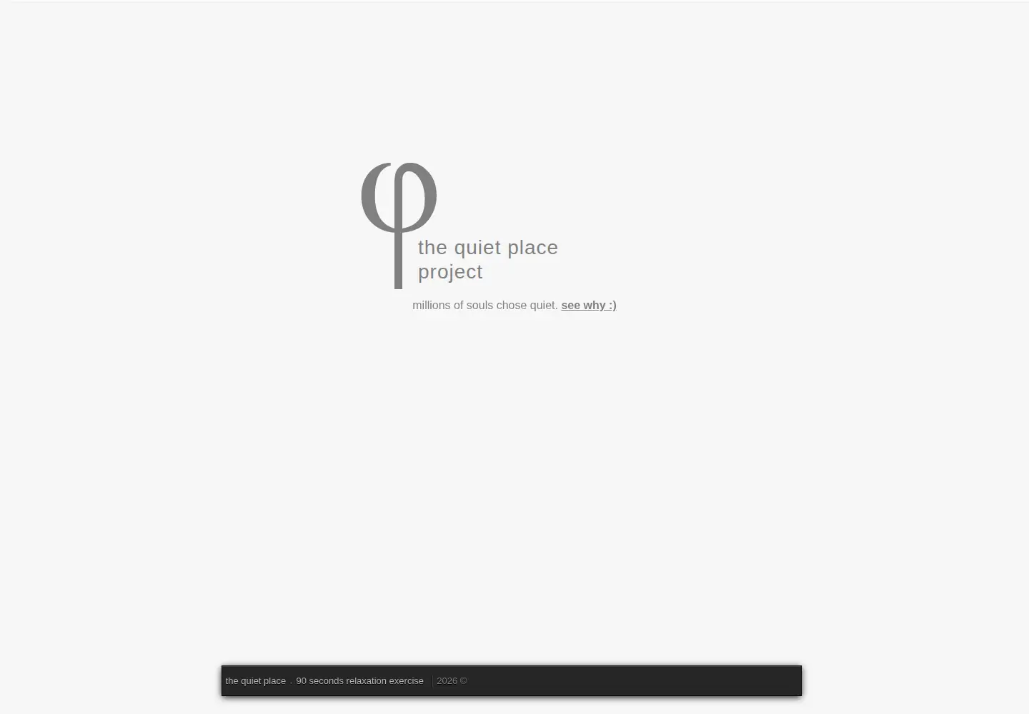 Screenshot of thequietplaceproject.xyz