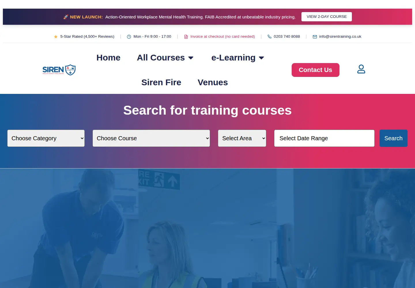 Screenshot of sirentraining.co.uk