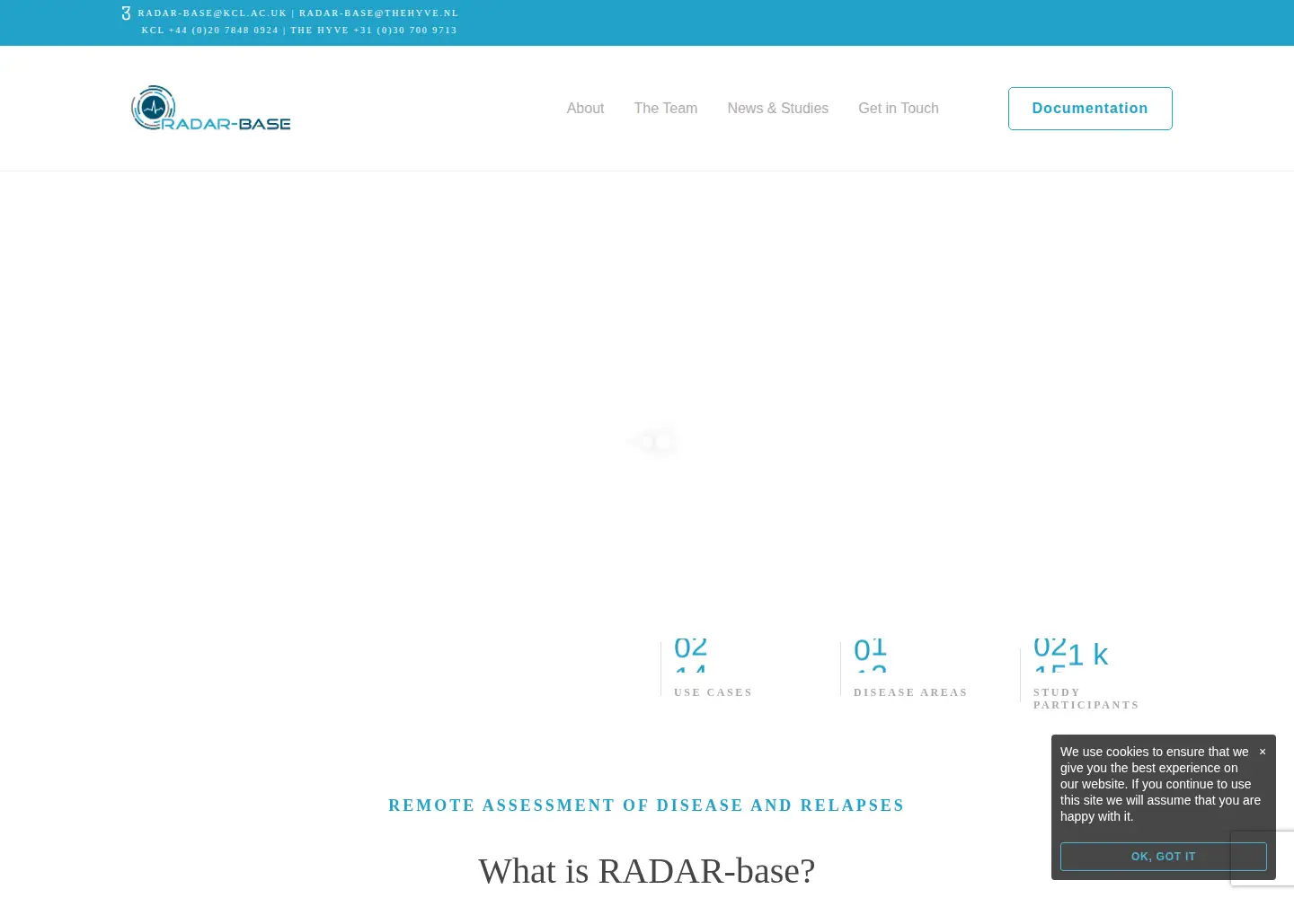 Screenshot of radar-base.org