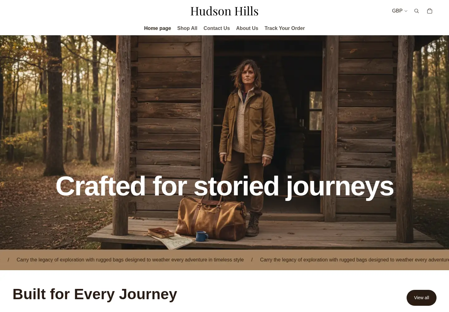 Captured homepage of hudsonhills.com in the current scan