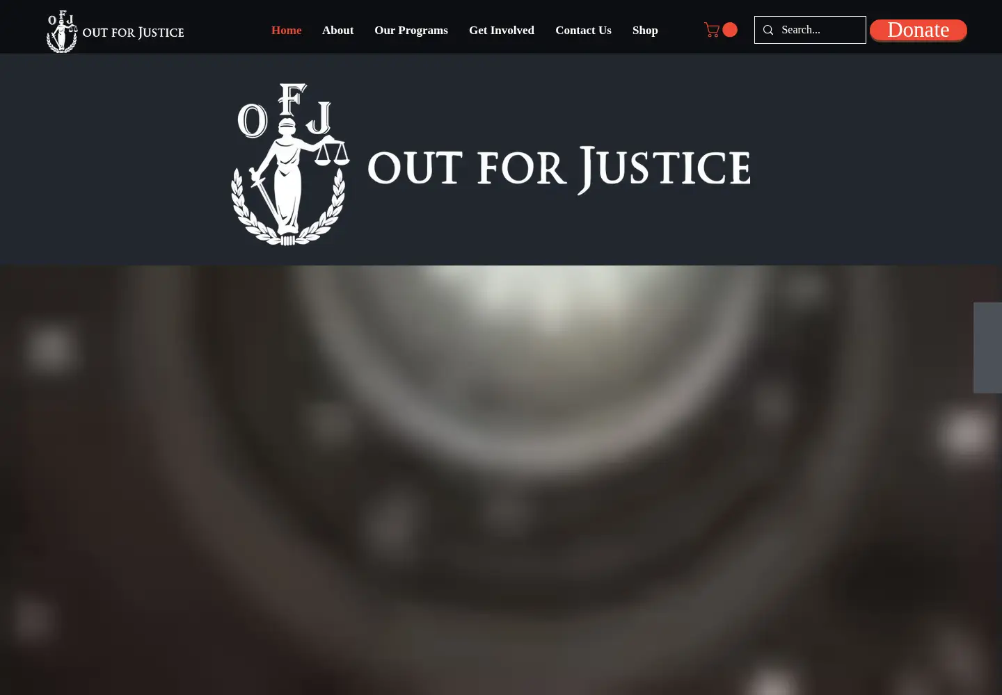 Captured homepage of out4justice.org in the current scan