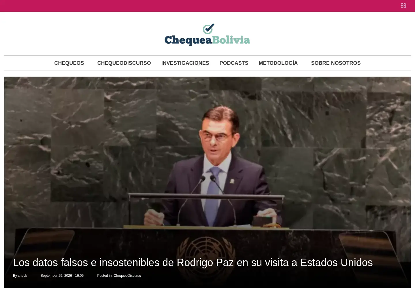 Screenshot of chequeabolivia.bo