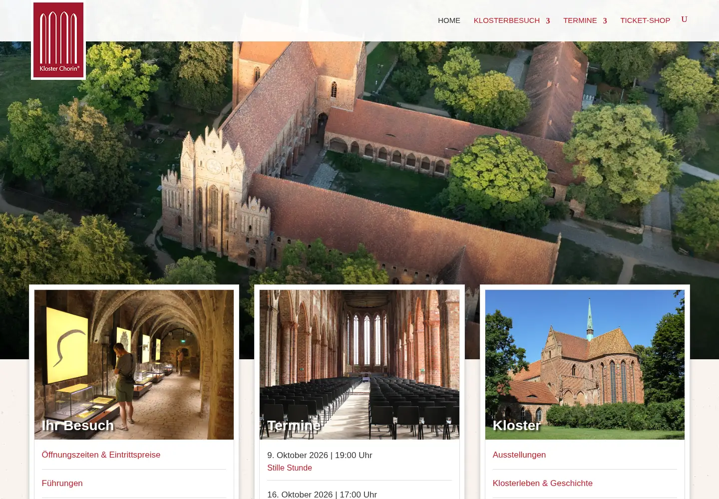 Screenshot of kloster-chorin.org