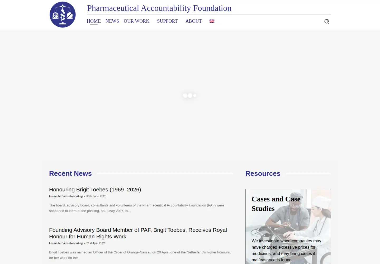 Screenshot of pharmaceuticalaccountability.org