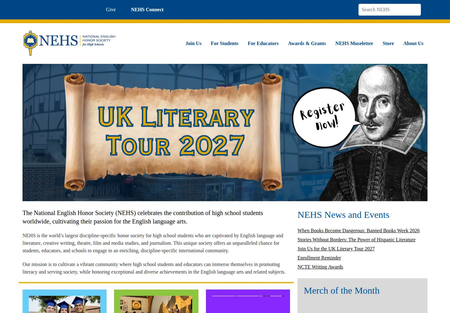 Screenshot of nehs.us