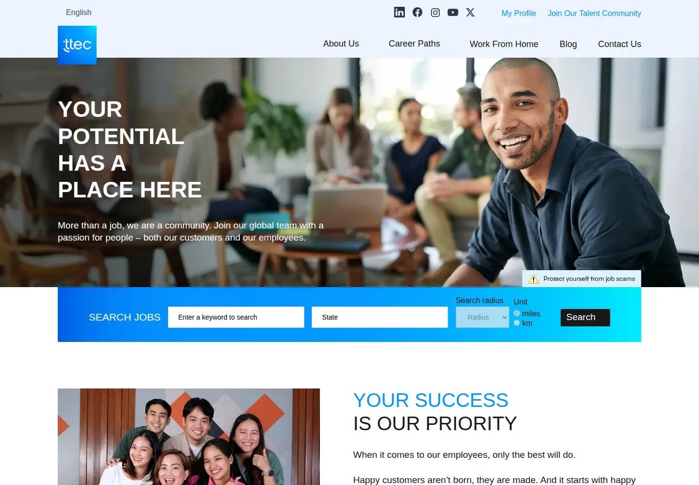 Screenshot of ttecjobs.com