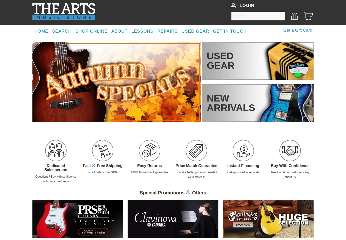 Screenshot of theartsmusicstore.com