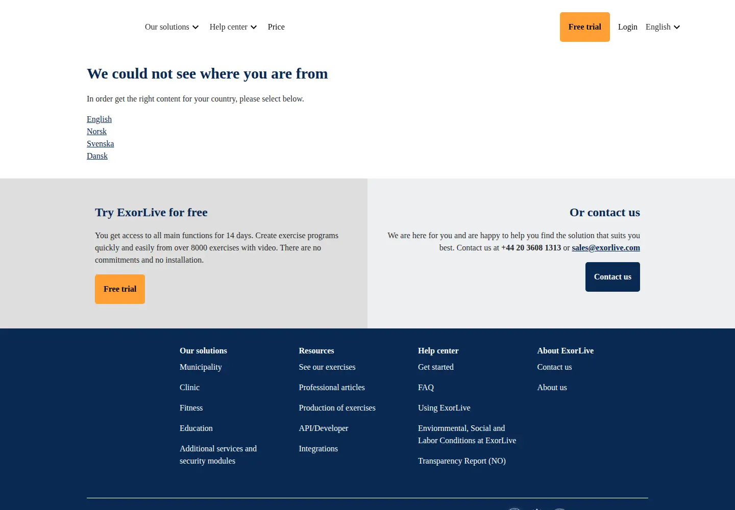 Screenshot of exorlive.com