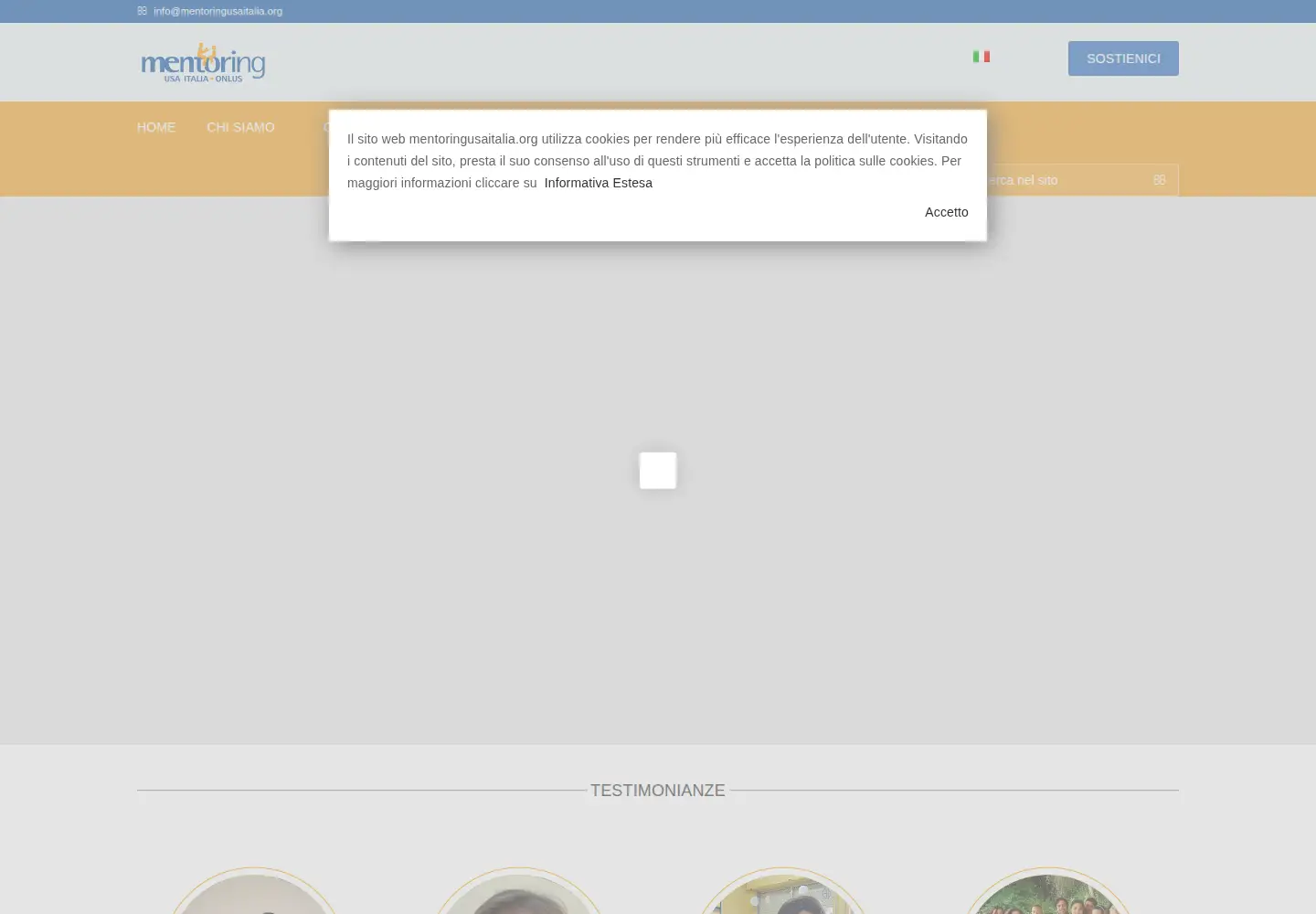 Screenshot of mentoringusaitalia.org