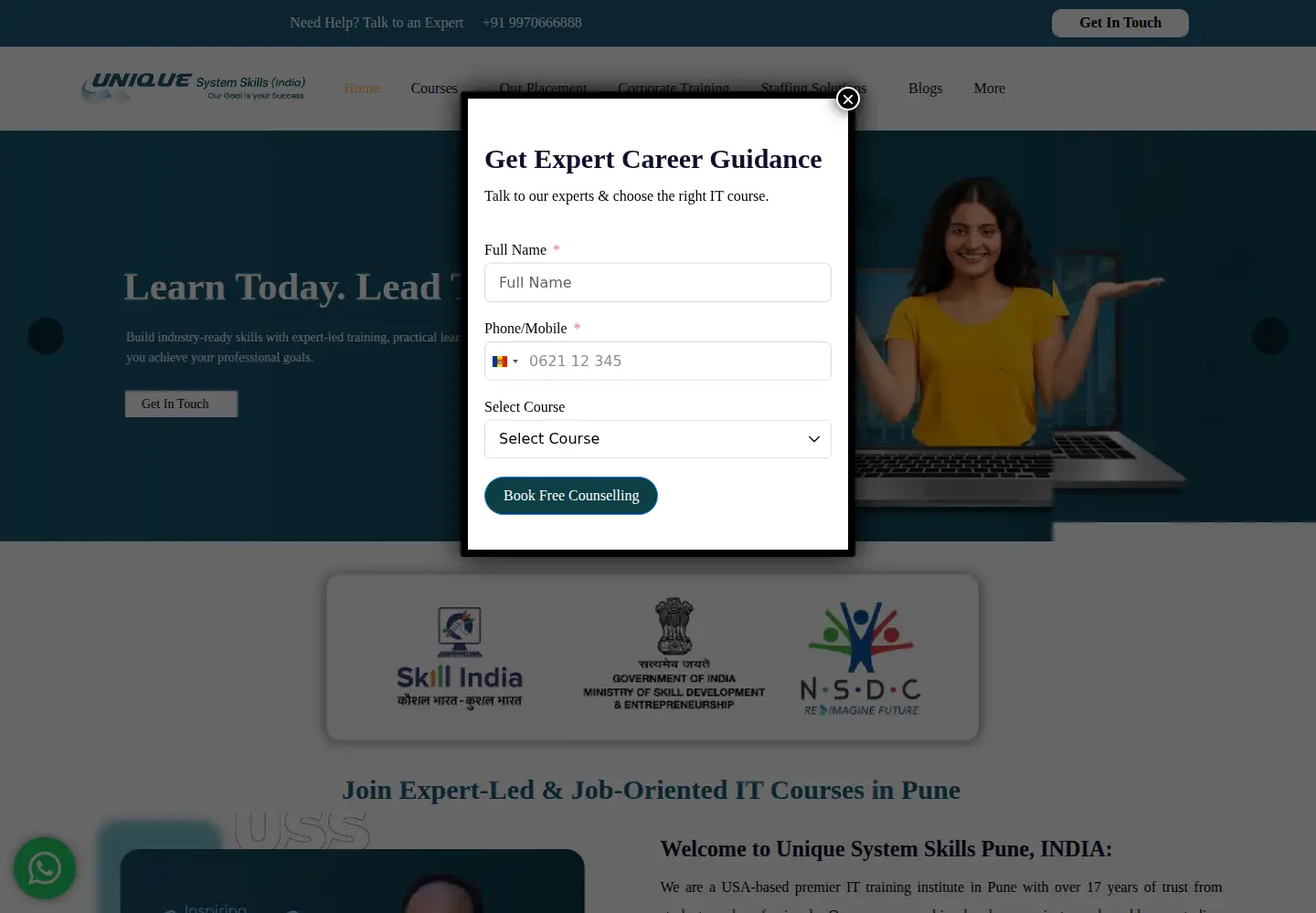 Screenshot of systemskills.in