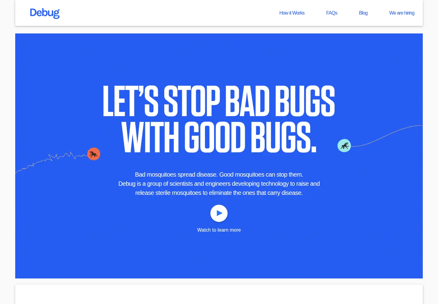 Captured homepage of debug.com in the current scan