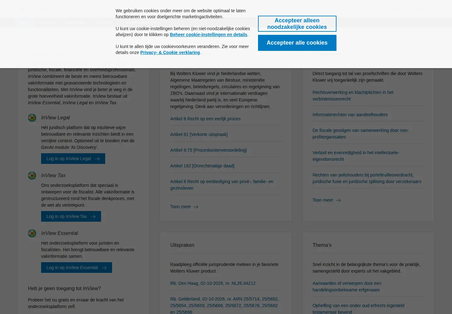 Screenshot of inview.nl