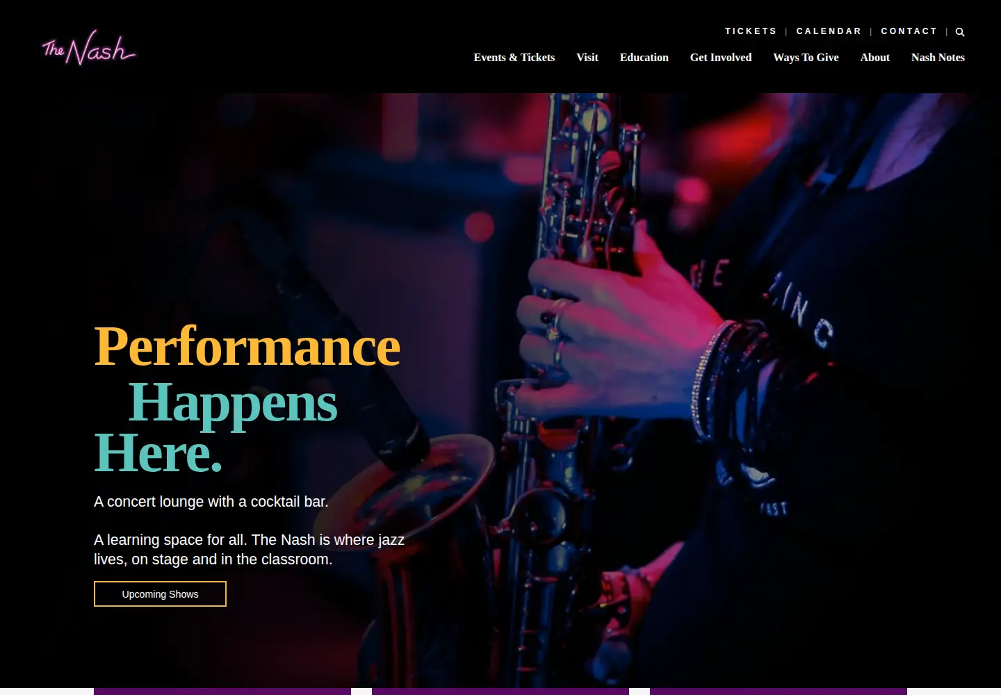 Captured homepage of thenash.org in the current scan
