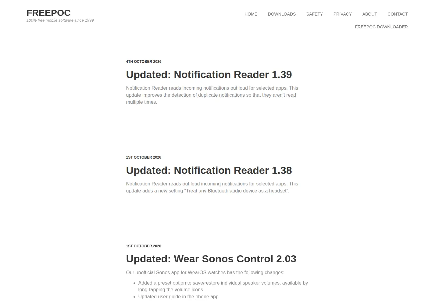Screenshot of freepoc.org