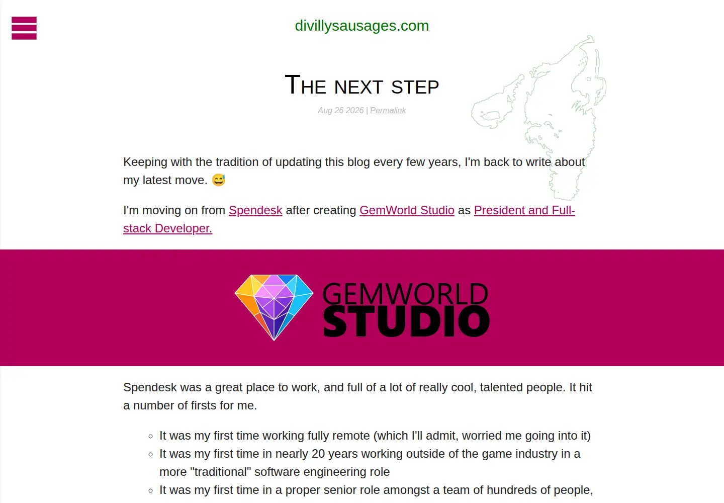 Captured homepage of divillysausages.com in the current scan