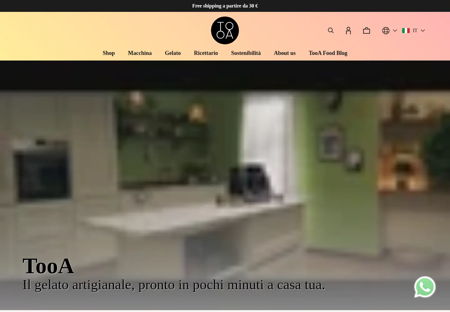 Captured homepage of tooa.com in the current scan