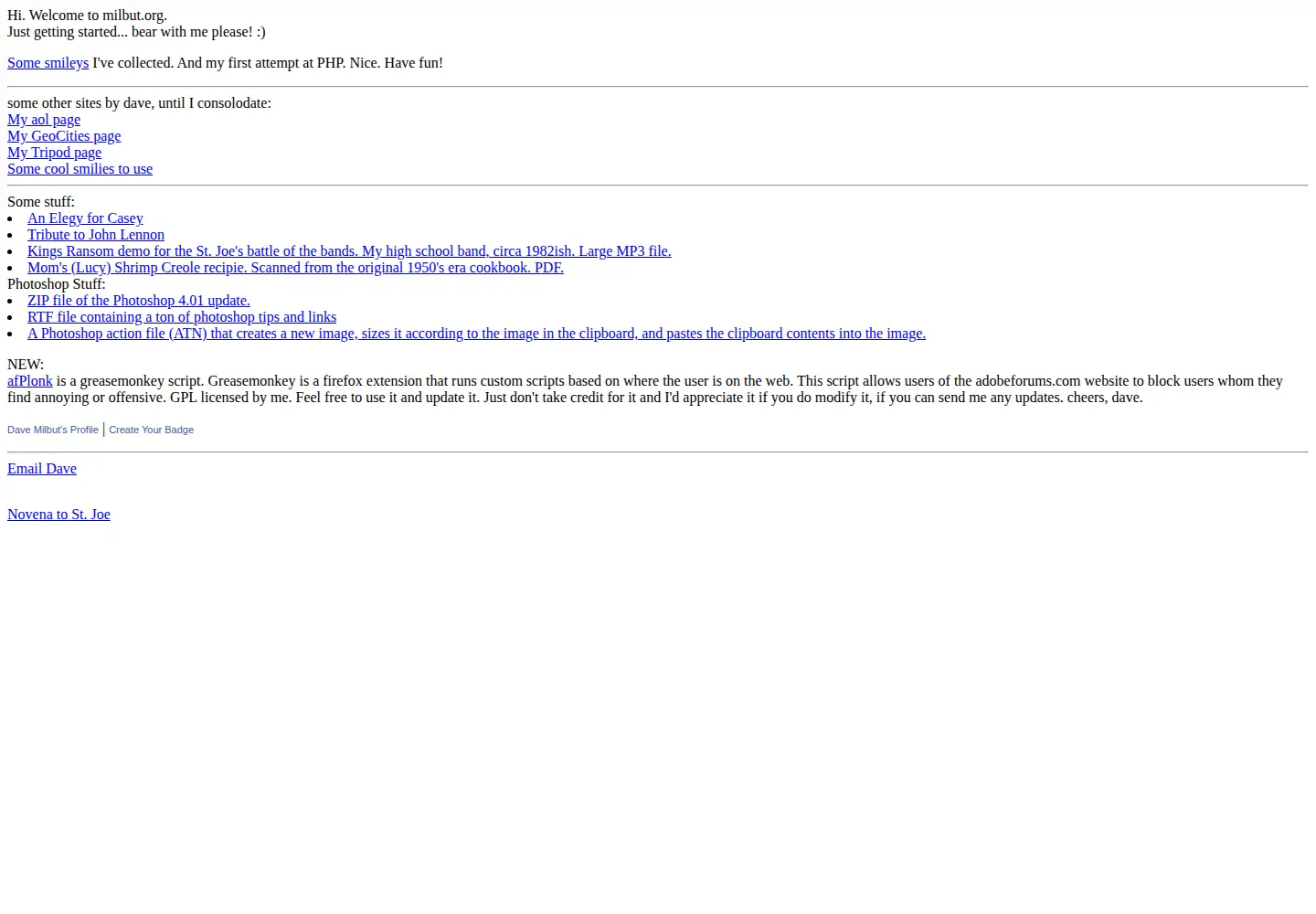 Screenshot of milbut.org