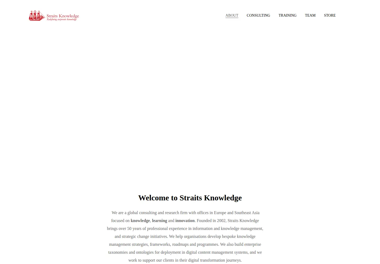 Captured homepage of straitsknowledge.com in the current scan